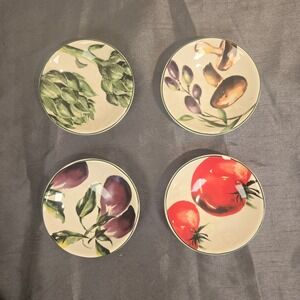 Pier 1 Imports Fresco Vegetable Dipping Sauce Small 4" Serving Bowls Set Of 4
